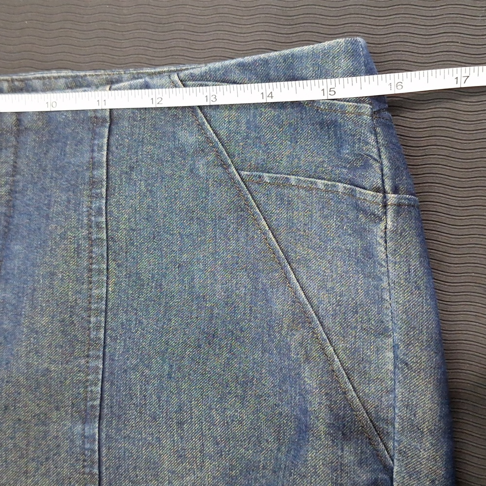 BANANA REPUBLIC Y2K Vintage Metallic Bell Bottom Flare Jeans No Front Wa… - Picture 7 of 9